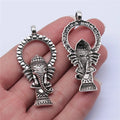 56x27mm 5.6g Antique Silver Zinc Alloy Ganesha Elephant Charm Pendant for DIY Necklace Jewelry Making