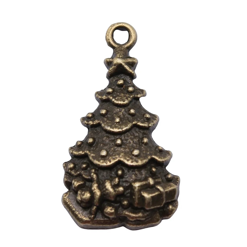 30x16mm 2.5g Multicolor Zinc Alloy Christmas Tree Charm Pendant for DIY Necklace Bracelet Making