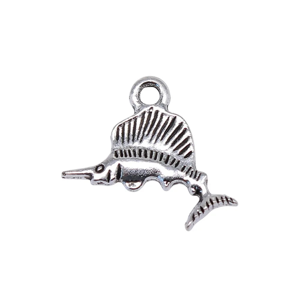 15x21mm 1.1g Multicolor Zinc Alloy Tuna Fish Charm Pendant for DIY Necklace Bracelet Jewelry Making