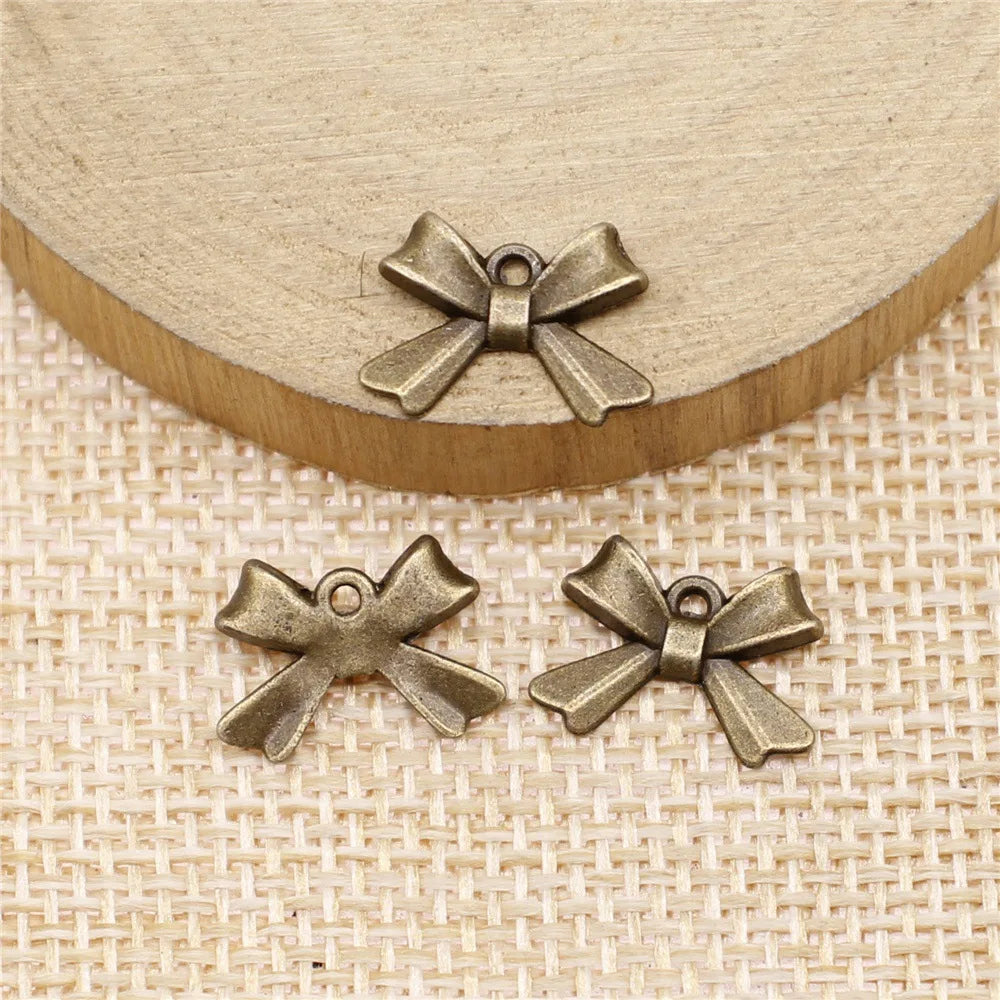 10x14mm 0.8g Multicolor Zinc Alloy Bow Butterfly Charm Pendant for Doll Clothes and DIY Jewelry Making