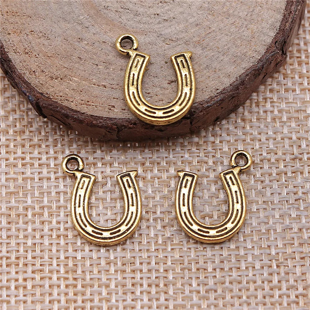 18x12mm 0.8g Multicolor Zinc Alloy Horseshoe Charm Pendant for DIY Necklace Bracelet Jewelry Making