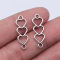 24x8mm 0.7g Multicolor Zinc Alloy Hollow Heart connector charm for DIY bracelet making