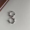 Minimalist Copper Wave Hoop Drop Earrings Smooth Metal Geometric Flower Style For Women