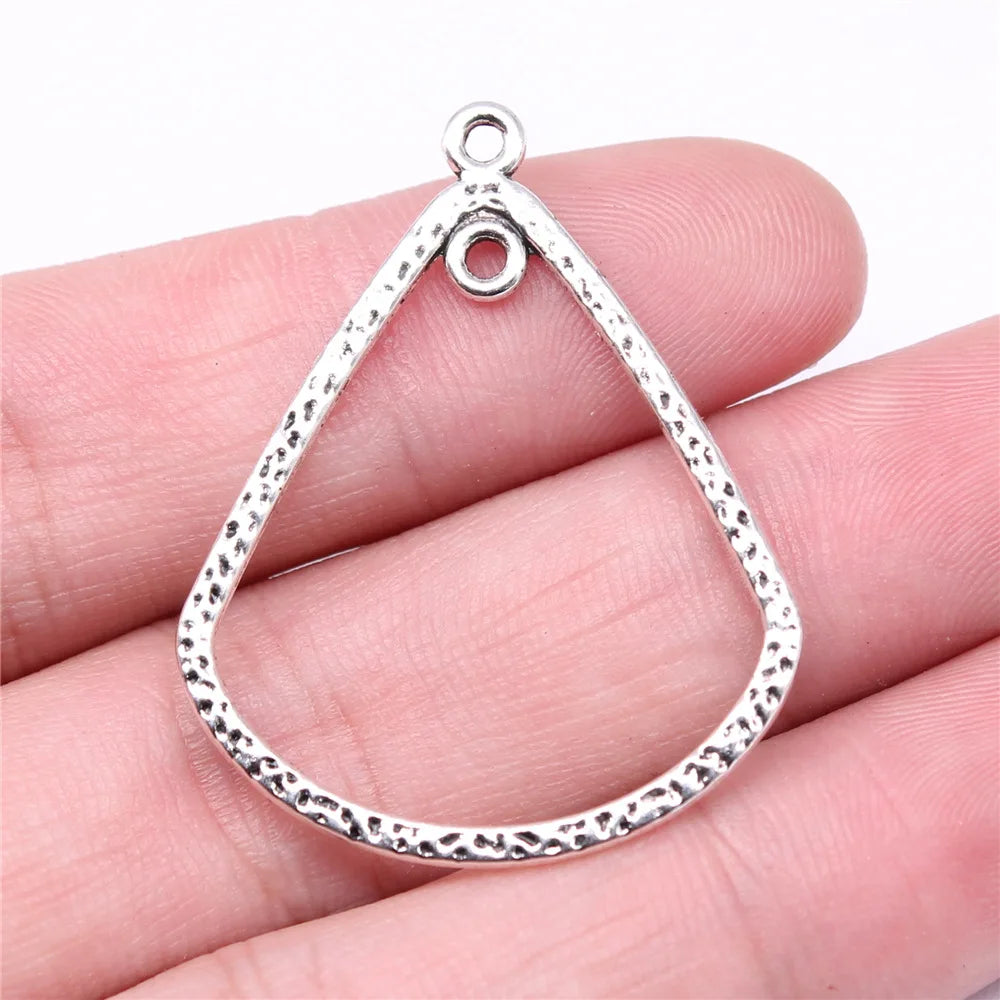 39x31mm 1.6g Multicolor Zinc Alloy Waterdrop Teardrop Earring Connector Charms for DIY Earrings Jewelry Making