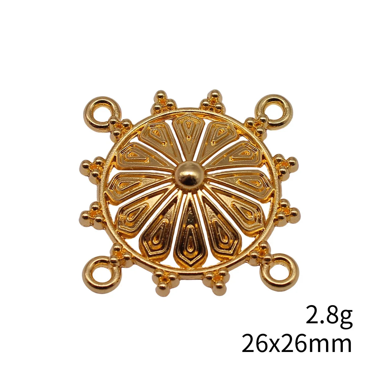 26x26mm 2.8g Multicolor Zinc Alloy Four-Hole Connector Charm for Body Chain Waist Chain Jewelry