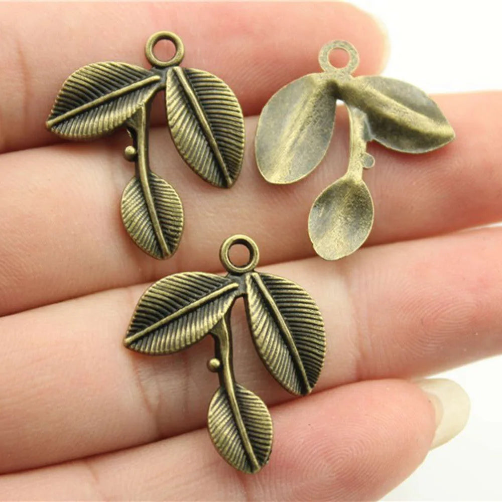 26x23mm 1.9g Multicolor Zinc Alloy Leaf Charm Pendant for DIY Necklace Bracelet Jewelry Making