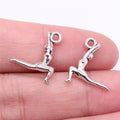 18x15mm 0.73g Antique Silver Zinc Alloy Gymnastics Charm Pendant for DIY Sports Jewelry Making