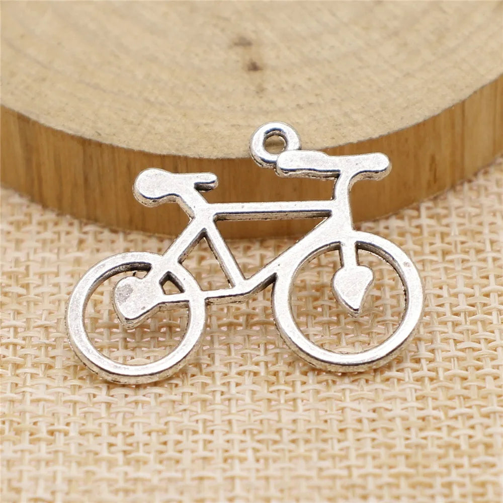 31x23mm 2.3g Multicolor Zinc Alloy Bicycle Charm Pendant for DIY Jewelry Making