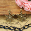 17MM Antique Silver Zinc Alloy Snowflake Charm Pendant for DIY Necklace Bracelet Jewelry Making