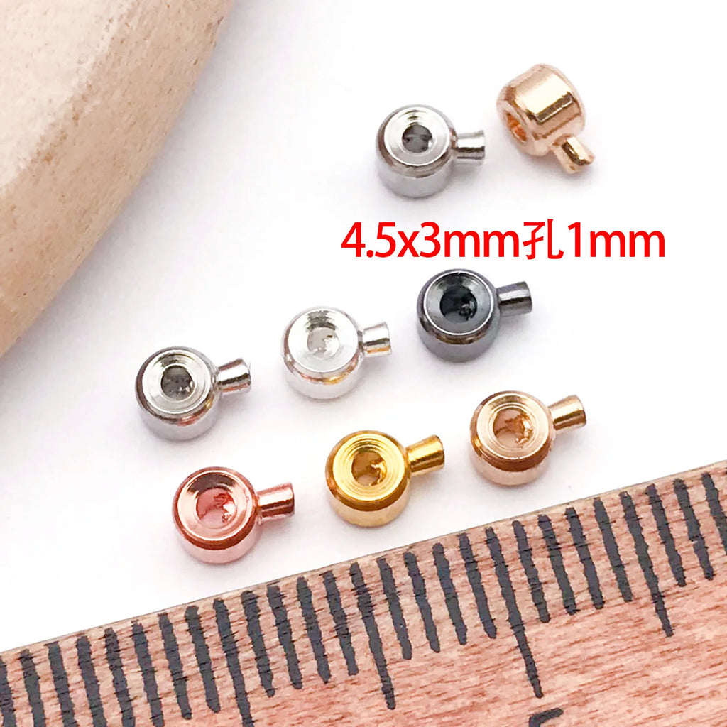 Copper Round Flat Crimp Stopper Beads for Bracelet Necklace Wire Jewelry Findings