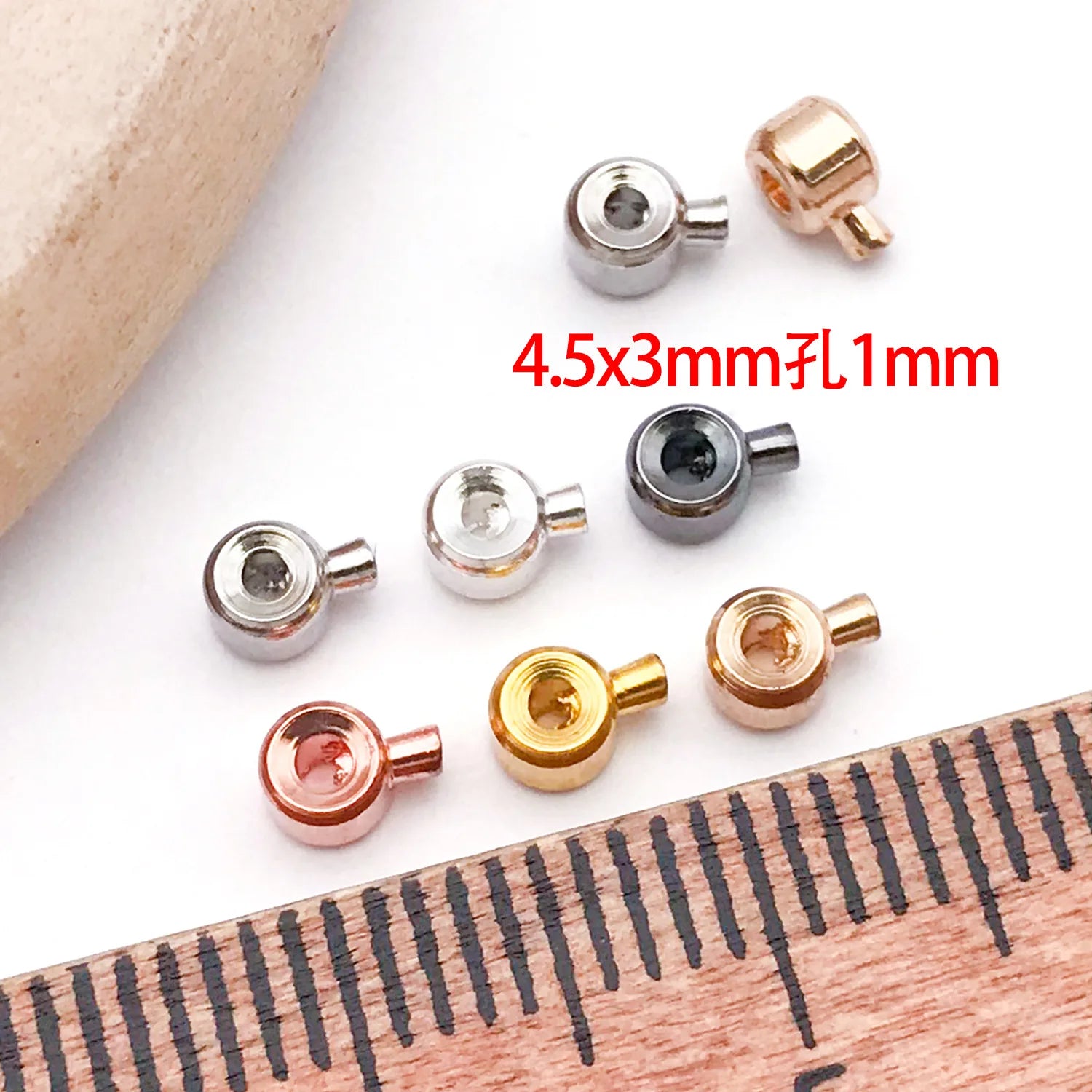 Copper Round Flat Crimp Stopper Beads for Bracelet Necklace Wire Jewelry Findings