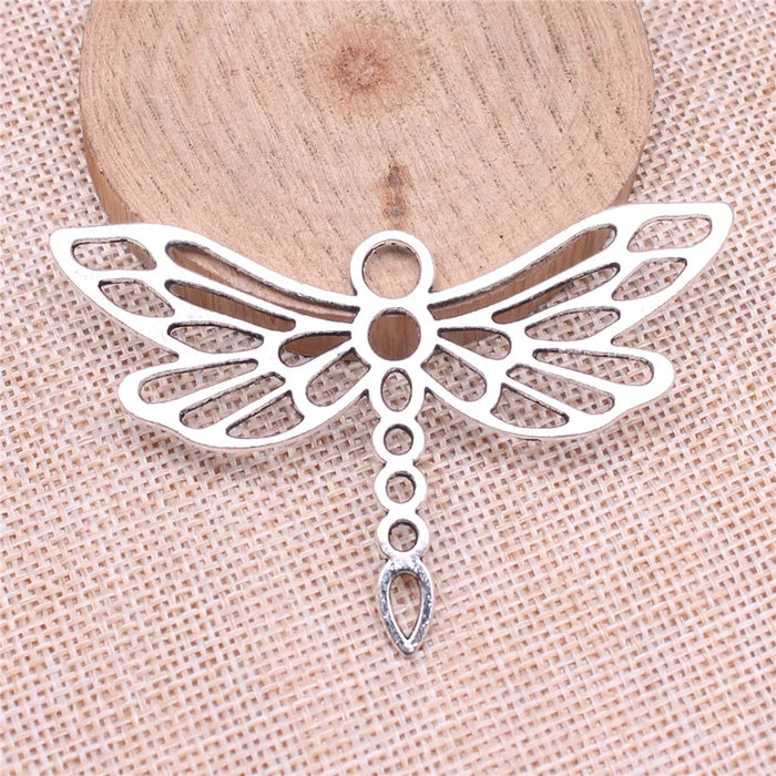74x45mm 7g Antique Silver Zinc Alloy Dragonfly Charm Pendant for Necklace Bracelet Making