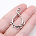 34x22mm 1.7g Multicolor Zinc Alloy Hollow Twisted Teardrop Earring Connector Charms for DIY Earrings Making