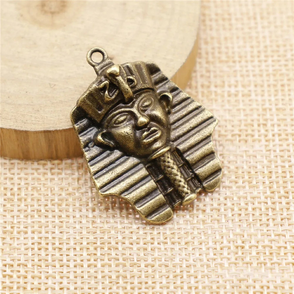 36x28mm 6g Multicolor Zinc Alloy Egyptian Pharaoh Pharaoh Head Charm Pendant for DIY Jewelry Making