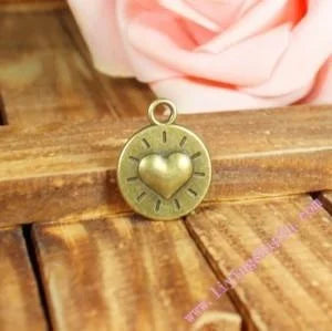 18MM Zinc Alloy Sun Heart Charm Pendant for DIY Necklace Bracelet Jewelry Making