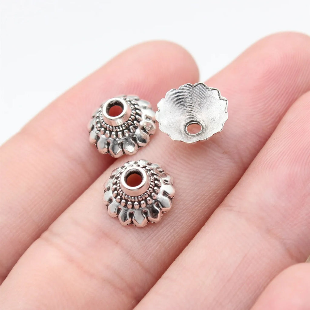 10x10x4.7mm 0.32g Multicolor Zinc Alloy Flower Bead Cap Jewelry Findings for DIY Beaded Jewelry