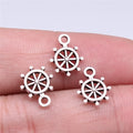 11x9mm 0.34g Antique Silver Zinc Alloy Rudder Charm Pendant for DIY Necklace Bracelet Making