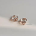 Rose Gold Plated Copper Flower Stud Earrings Simple Elegant Commuter Jewelry