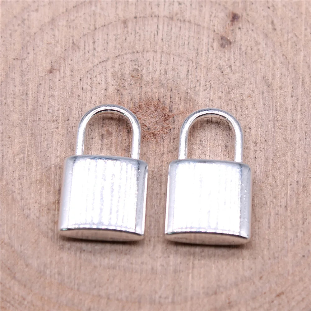 18x11mm 2.46g Antique Silver Zinc Alloy Lock Charm Pendant for DIY Bracelet Necklace Jewelry Making
