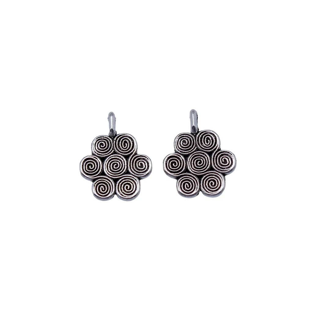 15x12mm 0.82g Antique Silver Zinc Alloy Swirl Flower Charm Pendant for DIY Necklace Bracelet Making