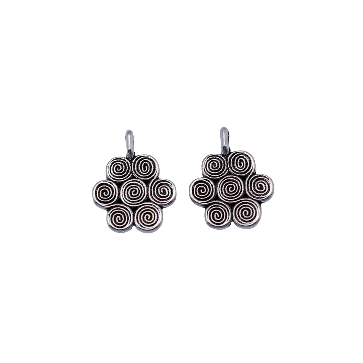 15x12mm 0.82g Antique Silver Zinc Alloy Swirl Flower Charm Pendant for DIY Necklace Bracelet Making