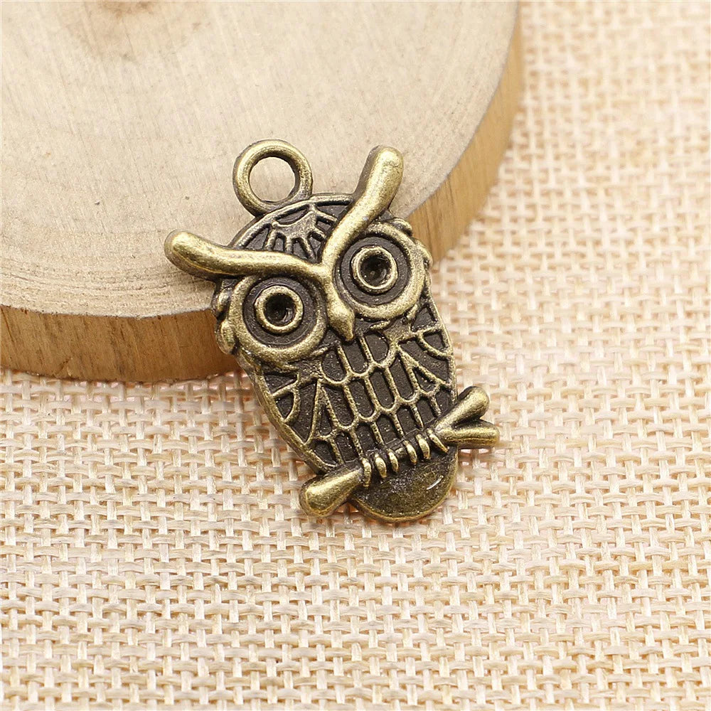 33x21mm 4.1g Multicolor Zinc Alloy Owl Cat Charm Pendant for DIY Necklace Bracelet Jewelry Making