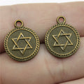 15mm 1.8g Multicolor Zinc Alloy Double Sided Six Pointed Star Charm Pendant for DIY Jewelry Making