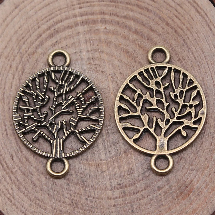 23x16mm 1.2g Multicolor Zinc Alloy Tree of Life Connector Charm for DIY Bracelet and Necklace Making