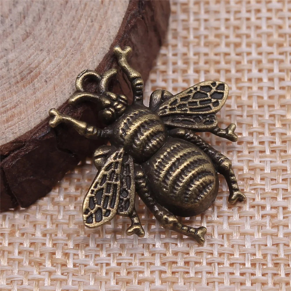 25x25mm 1.9g Multicolor Zinc Alloy Bee Charm Pendant for DIY Bracelet Necklace Making
