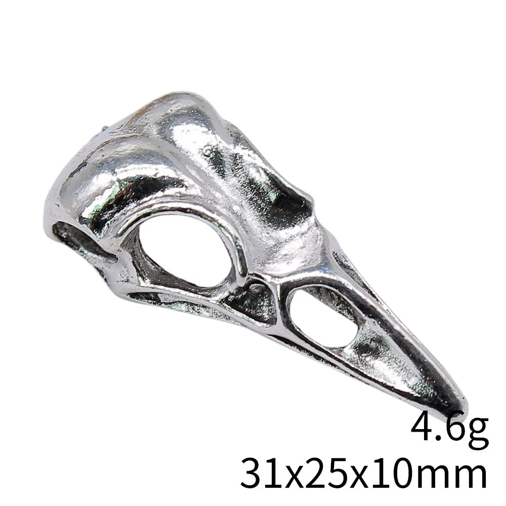 31x25x10mm 4.6g Antique Silver Zinc Alloy Bird Beak Skull Charm Pendant for DIY Gothic Jewelry Making