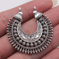 39x40mm 6.7g Antique Silver Zinc Alloy Geometric Earring Connector Charms Pendants for DIY Earrings Making