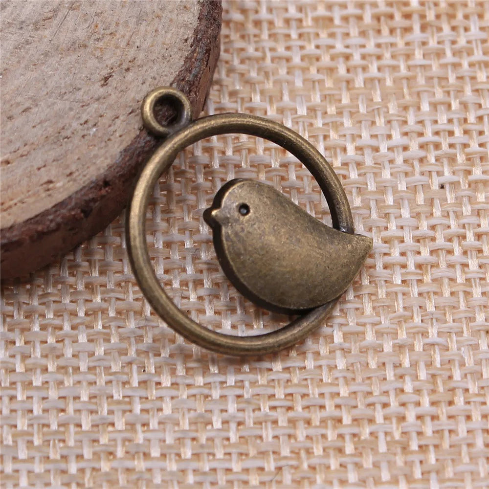 20mm 1.7g Multicolor Zinc Alloy Bird Charm Pendant for DIY Necklace Bracelet Jewelry Making Findings