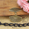 24x17MM Zinc Alloy Fan Charm Pendant for DIY Necklace Bracelet Jewelry Making