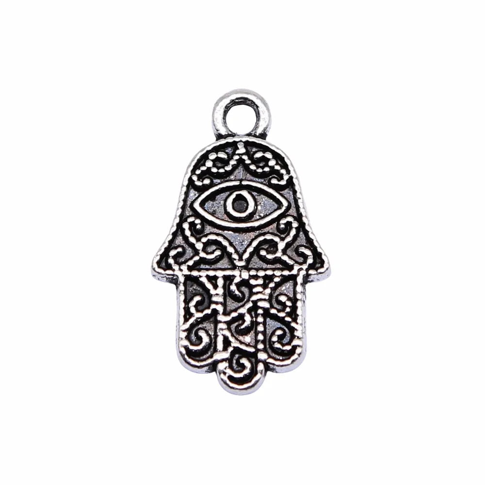 20x12mm 1.4g Antique silver zinc alloy Eye Hand charm pendant for DIY bracelet necklace jewelry making