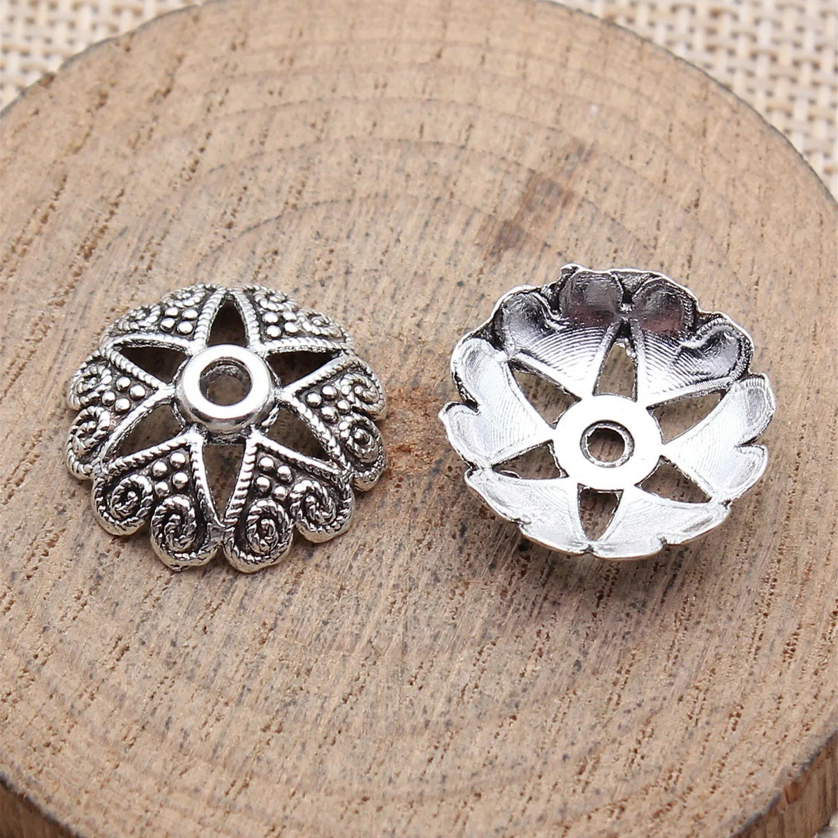 19x19x5.9mm 1.4g Multicolor Zinc Alloy Flower Bead Caps for DIY Bracelet Necklace Jewelry Making