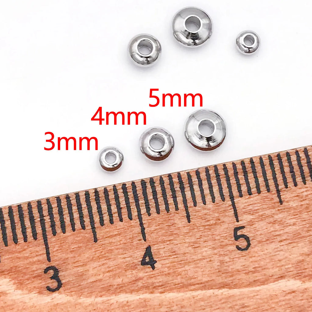 5mm 18K Gold Plated Copper Alloy Abacus Flying Saucer Spacer Beads for DIY Bracelet