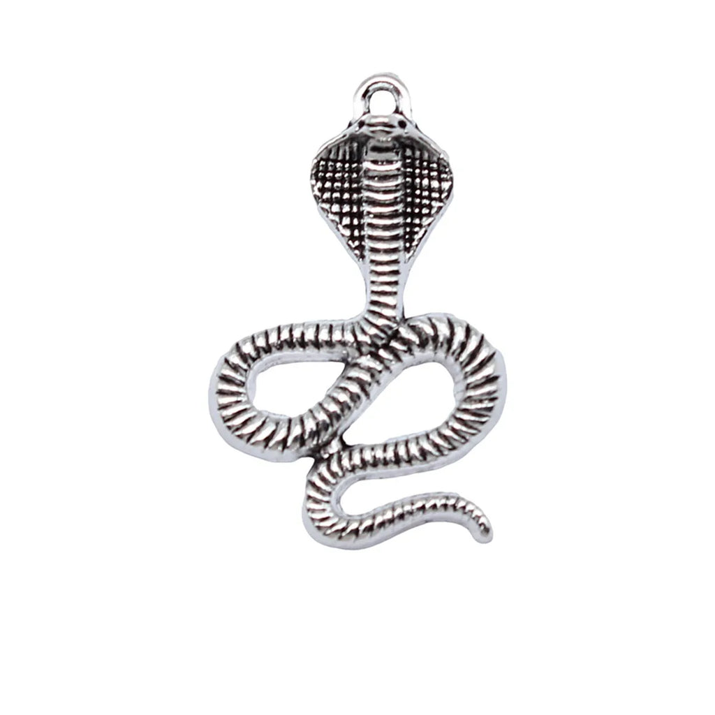 27x18mm 1.8g Antique Silver Zinc Alloy Cobra Charm Pendant for DIY Necklace Bracelet Jewelry Making