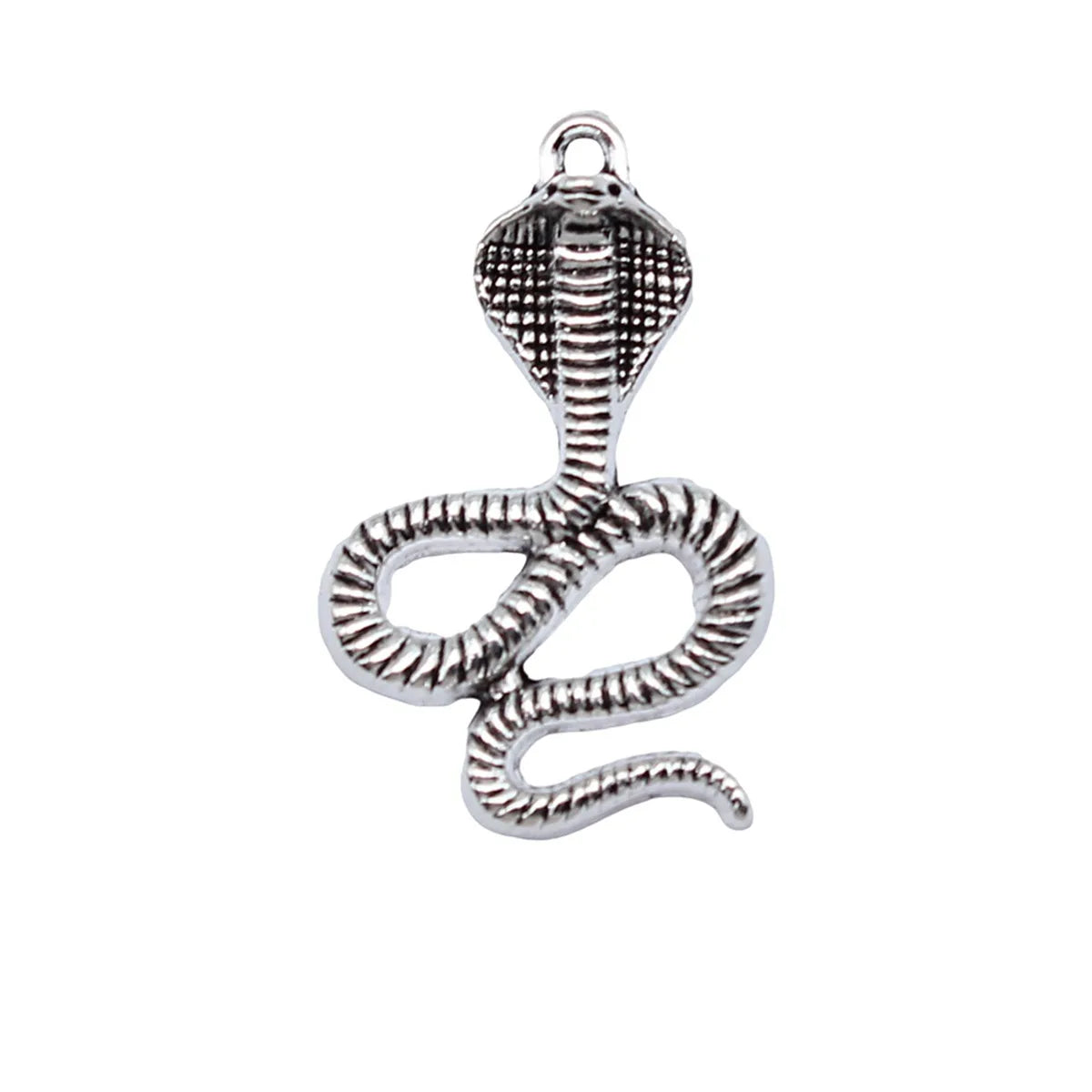 27x18mm 1.8g Antique Silver Zinc Alloy Cobra Charm Pendant for DIY Necklace Bracelet Jewelry Making