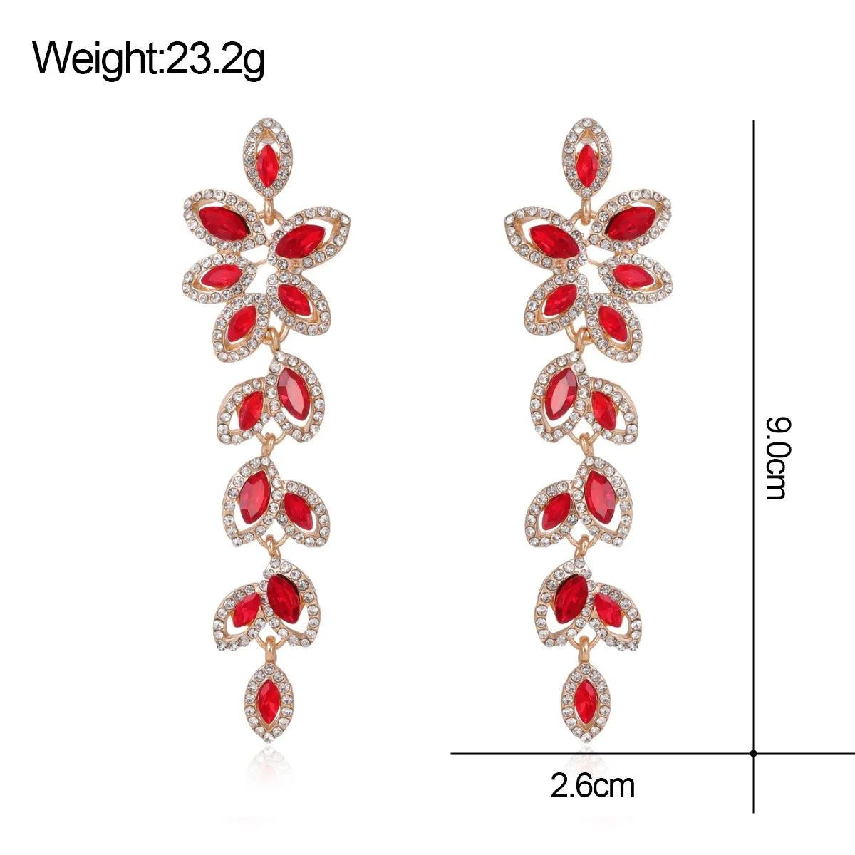 Elegant Green Crystal Leaf Tassel Earrings, Alloy Rhinestone Long Drop Earrings For Wedding Party Gift