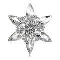 Luxury Crystal Glass Snowflake Brooch With Rhinestones, Elegant Lapel Pin Corsage Suit Accessory Gift