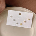 14K Gold Plated Copper Round Frosted Texture Stud Earrings Minimalist Daily Jewelry