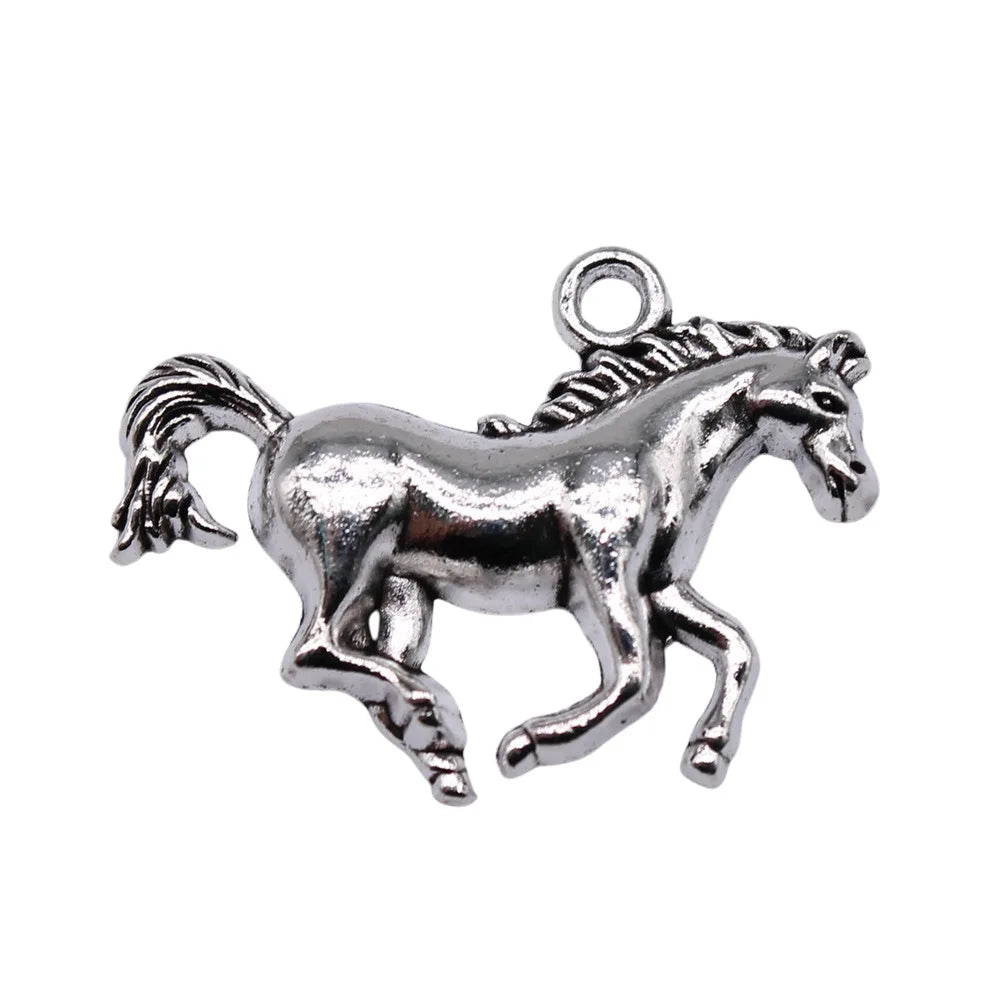 30x22mm 3.5g Multicolor zinc alloy Horse charm pendant for necklace bracelet DIY jewelry making