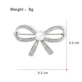 Elegant Pearl Bow Brooch With Micro Pave Rhinestones, Copper Gold Plated Lapel Pin Corsage Gift