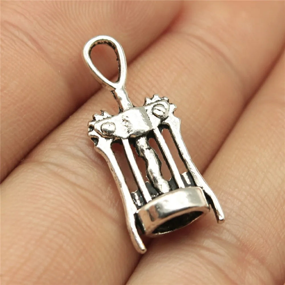 26x9mm 1.7g Antique Silver Zinc Alloy Wine Bottle Opener Charm Pendant for DIY Jewelry Making