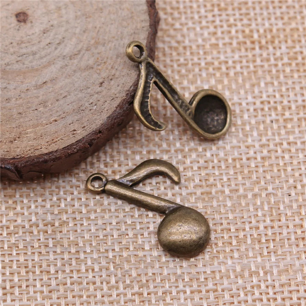 22x17mm 1.7g Multicolor Zinc Alloy Music Note Charm Pendant for Music Bracelet Necklace Making