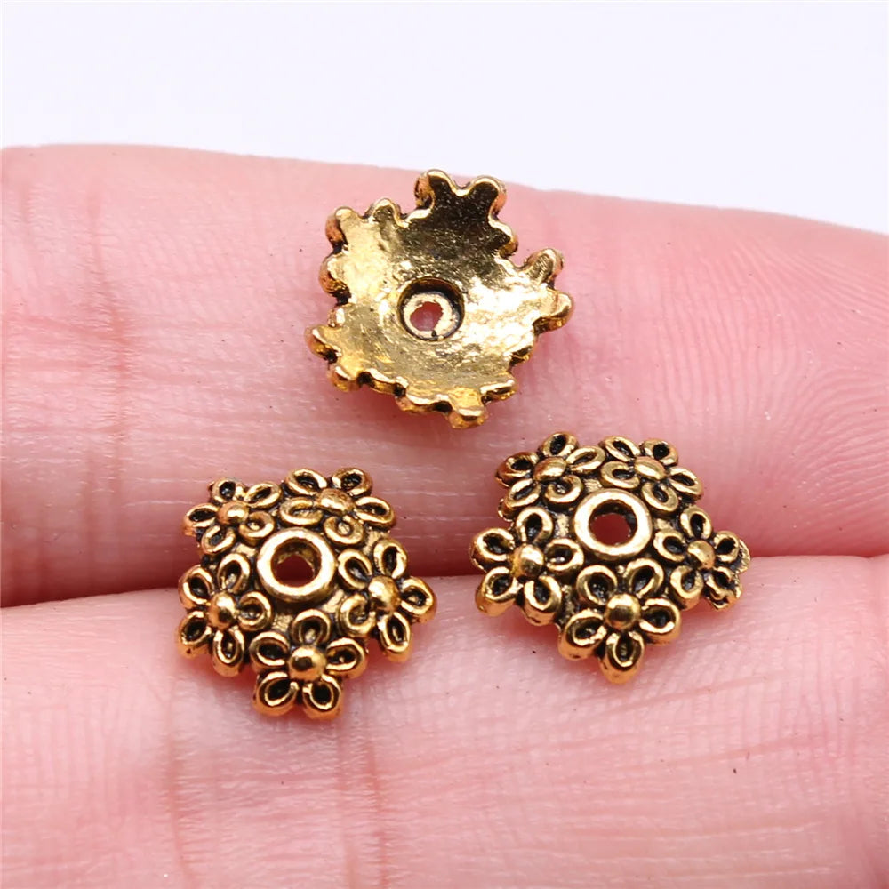 11x11x4mm 0.6g Multicolor Zinc Alloy Flower Bead Caps for DIY Handmade Jewelry Making