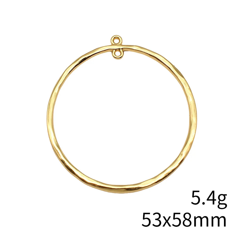 53x58mm 5.4g Multicolor Zinc Alloy Twisted Round Connector Charm for DIY Earrings Jewelry Making