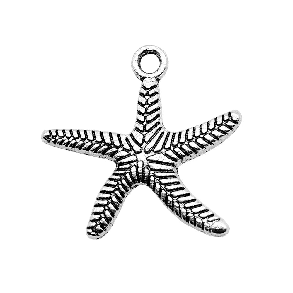 25x24mm 1.5g Multicolor Zinc Alloy Starfish Charm Pendant for DIY Necklace Bracelet Jewelry Making