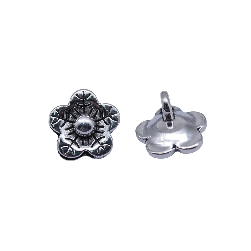 12x12mm 1.3g Antique Silver Zinc Alloy Flower Charm Pendant for DIY Necklace Bracelet Jewelry Making