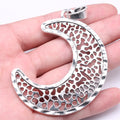 83x63mm 18g Antique Silver Zinc Alloy Moon Charm Pendant for DIY Necklace Bracelet Making